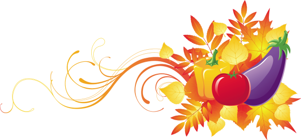 Атрибуты осени на прозрачном фоне