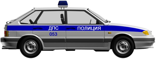 ВАЗ 2114 полиция без фона сбоку
