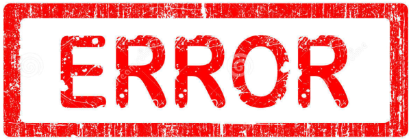 Надпись ошибка