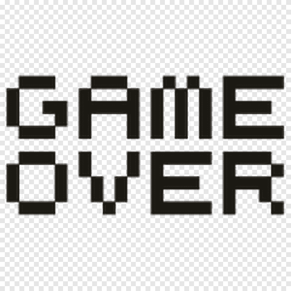 Надпись game over на прозрачном фоне