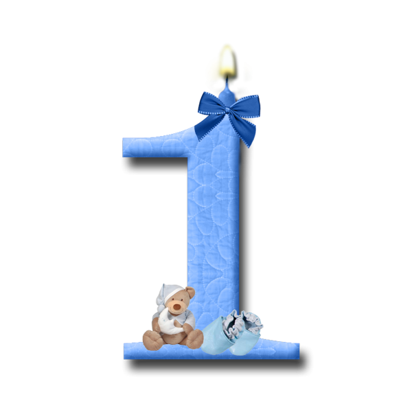 Красивая цифра 1 годик