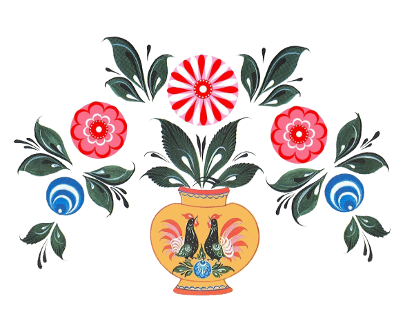 Кичменгско Городецкая роспись элементы