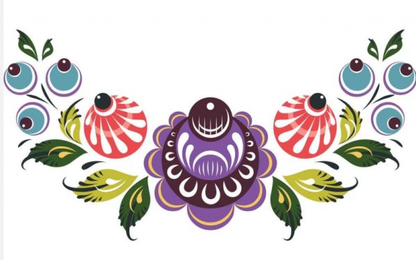 Городец роспись вектор