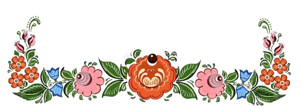 Городецкие узоры на прозрачном фоне