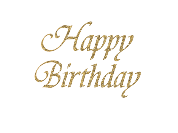 Happy Birthday Золотая надпись