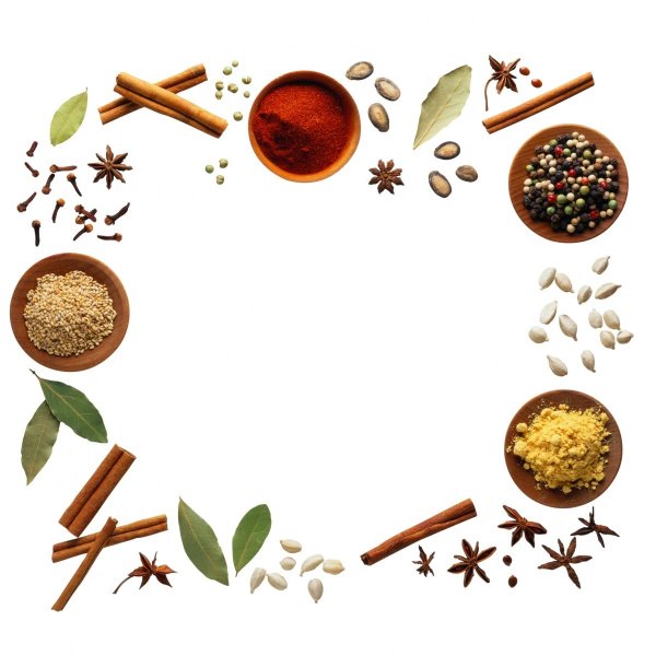 Специи на прозрачном фоне