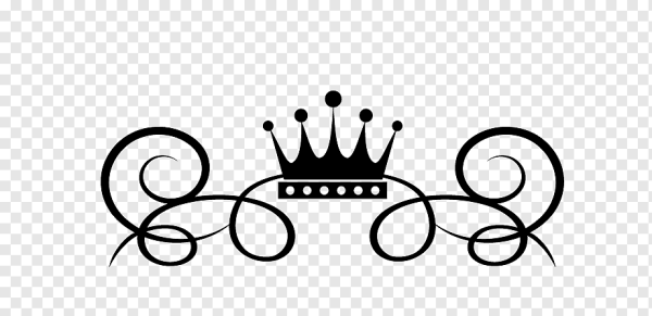 Корона черно белая на прозрачном фоне