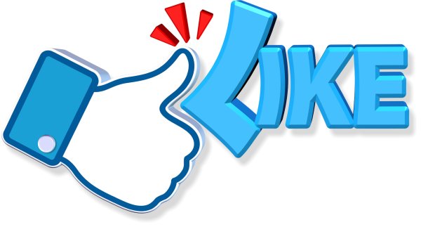 Надпись лайк на белом фоне