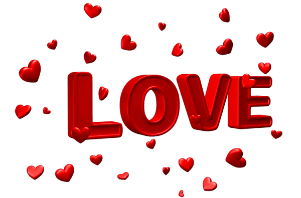 Надпись Love на прозрачном фоне