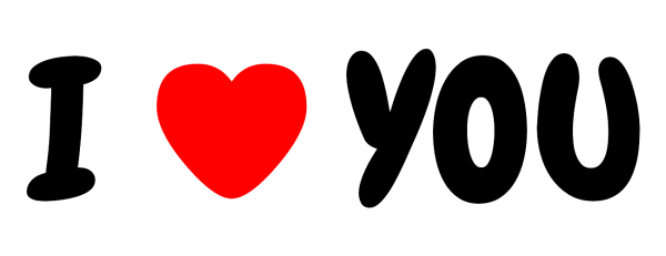 I Love you на белом фоне