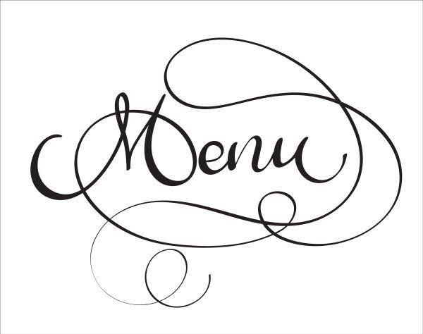 Меню надпись красивая