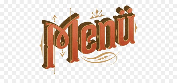 Слово меню на прозрачном фоне