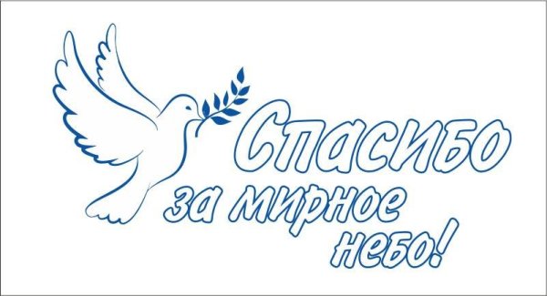 Спасибо за мирное небо надпись