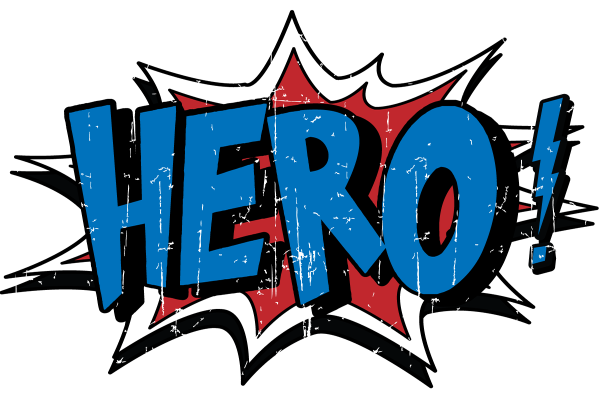 Надпись Hero комикс