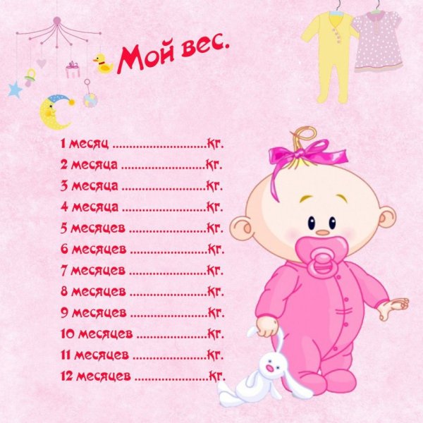 Странички для альбома новорожденного
