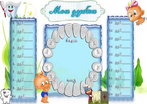 Зубки для детского альбома