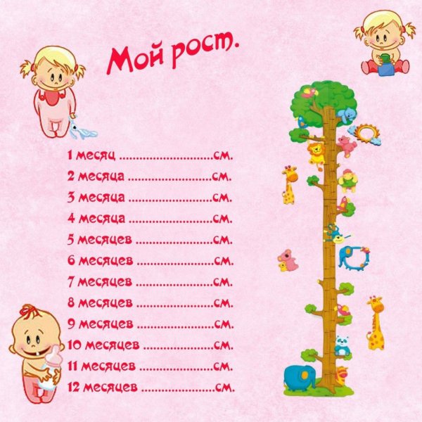 Ростомер детский по месяцам
