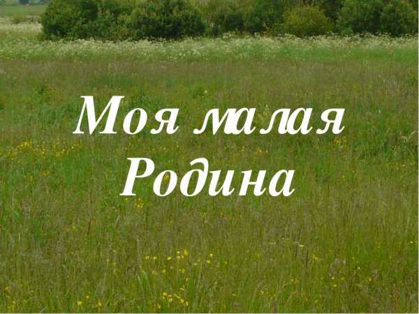Моя малая Родина надпись