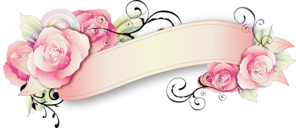 Ленточка для надписи с цветами