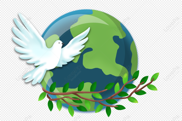 Глобус с голубем мира