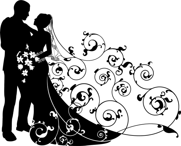 Силуэт жениха и невесты