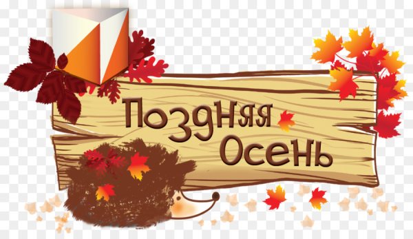 Надпись ноябрь на осеннем фоне