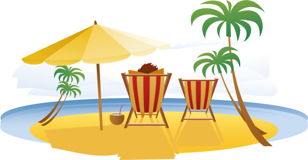 Нарисованный пляж на белом фоне