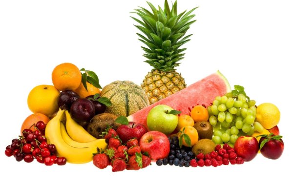 Овощи и фрукты на прозрачном фоне