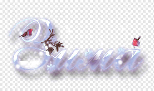 Надпись зима на прозрачном фоне