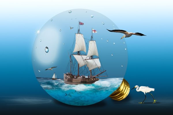 Парусник открытка