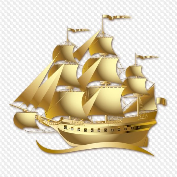 Корабль на прозрачном фоне