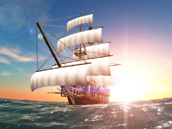 Парусник в море