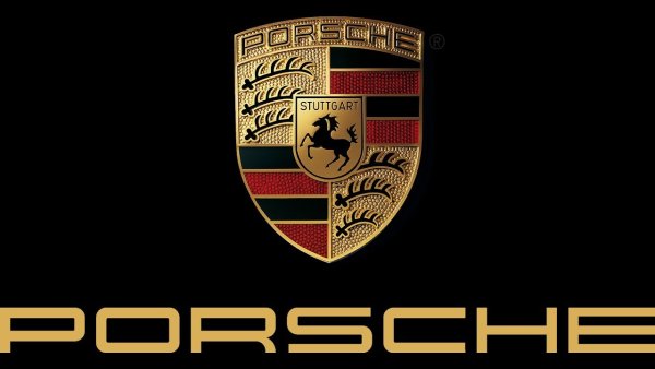 Логотип Порше на черном фоне