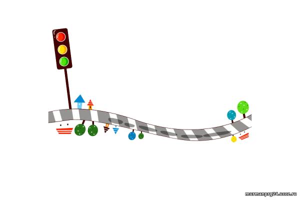 Фон с дорогой и светофором