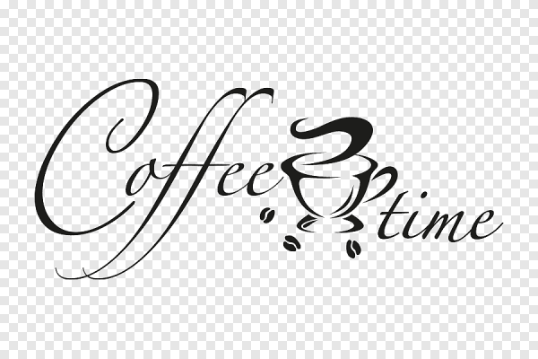 Надпись кофе на прозрачном фоне