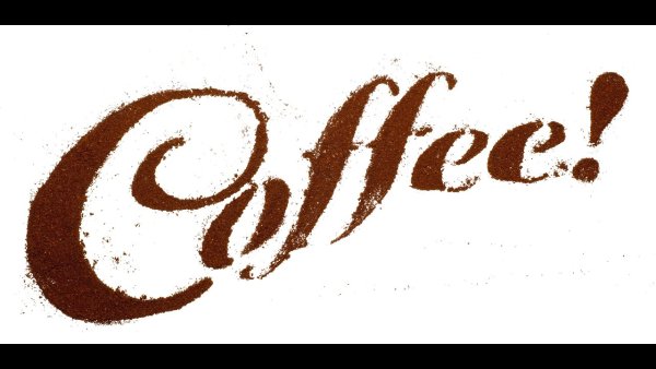 Надпись кофе на прозрачном фоне