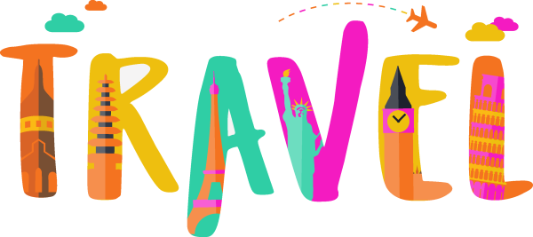 Надпись Travel на прозрачном фоне