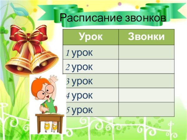 Расписание звонков