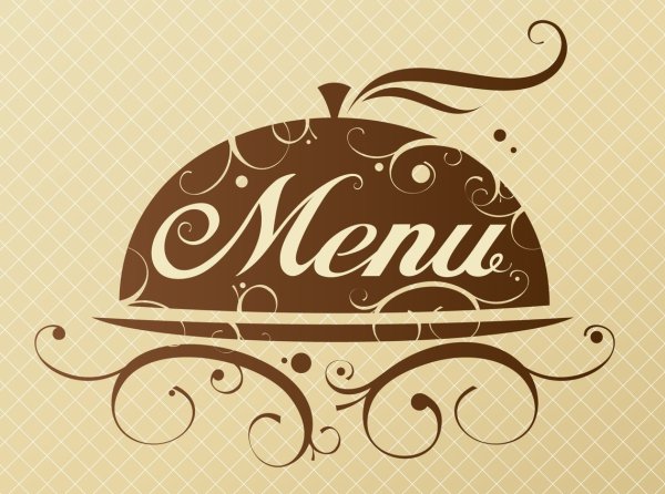 Надпись меню на прозрачном фоне