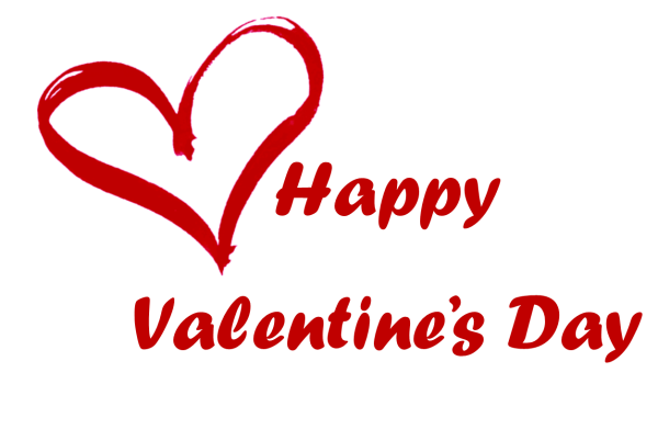 Надпись с днем Святого Валентина на прозрачном фоне