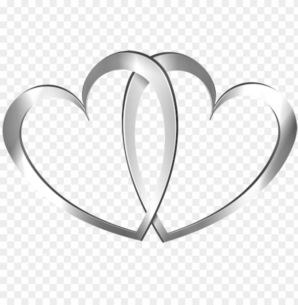 Серебряное сердце на прозрачном фоне