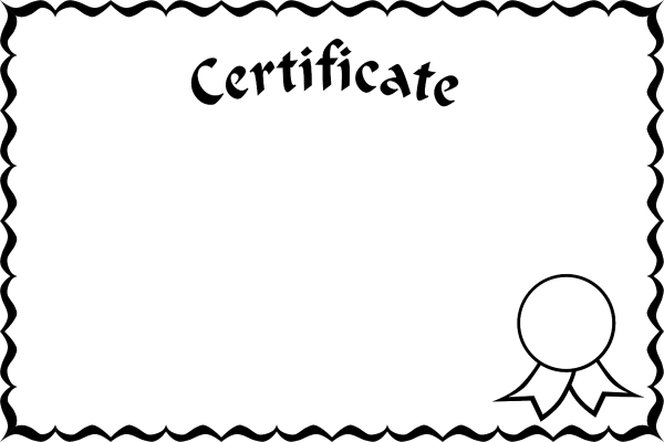 Сертификат черно белый шаблон