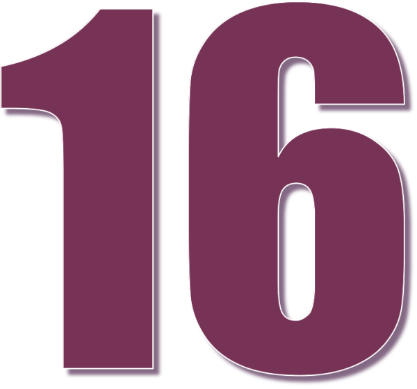 Цифра 16 красивая