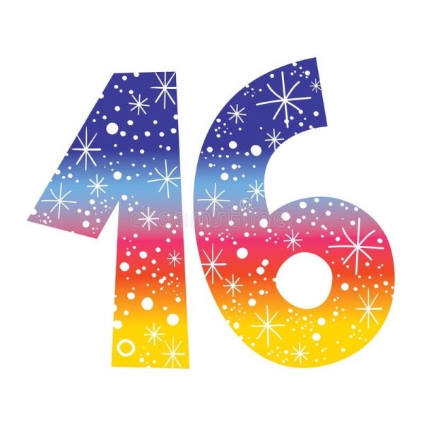 Цифра 16 красивая