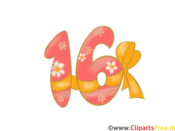Цифра 16 шестнадцать