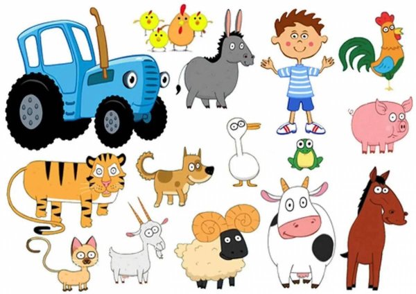 Синий трактор спереди на белом фоне