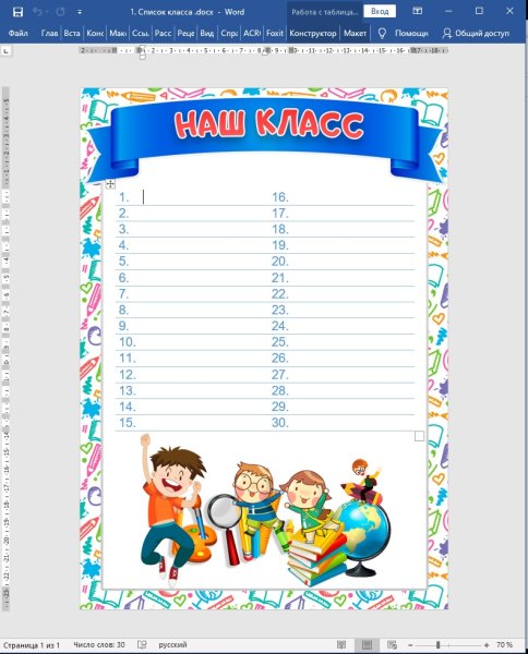 Актив класса шаблон