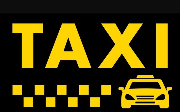 Шашка такси на черном фоне