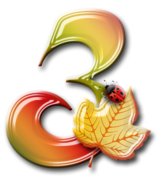 Осенние цифры для оформления