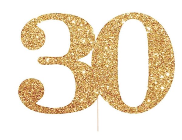 Цифра 30 на прозрачном фоне